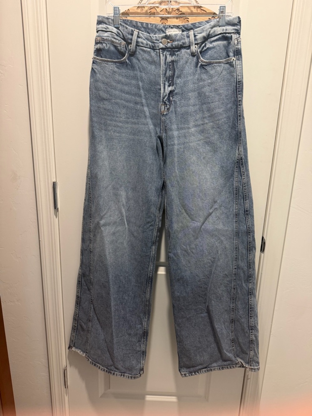 Good American Good Skate Indigo666 Wide Leg Jeans